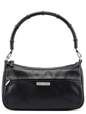 Gucci by Tom Ford Vintage Black Leather Shoulder Bag with Bamboo Handles